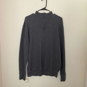 Kirkland Cotton Quarter Zip Sweater, Gray, Large
